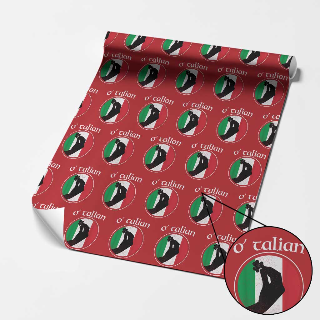 Funny O'Talian Wrapping Paper Roll St Patrick's Day Italian Pinched Fingers Shamrock TS11 Red Print Your Wear