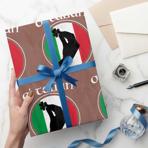 Funny O'Talian Wrapping Paper Roll St Patrick's Day Italian Pinched Fingers Shamrock TS11 Mocha Print Your Wear