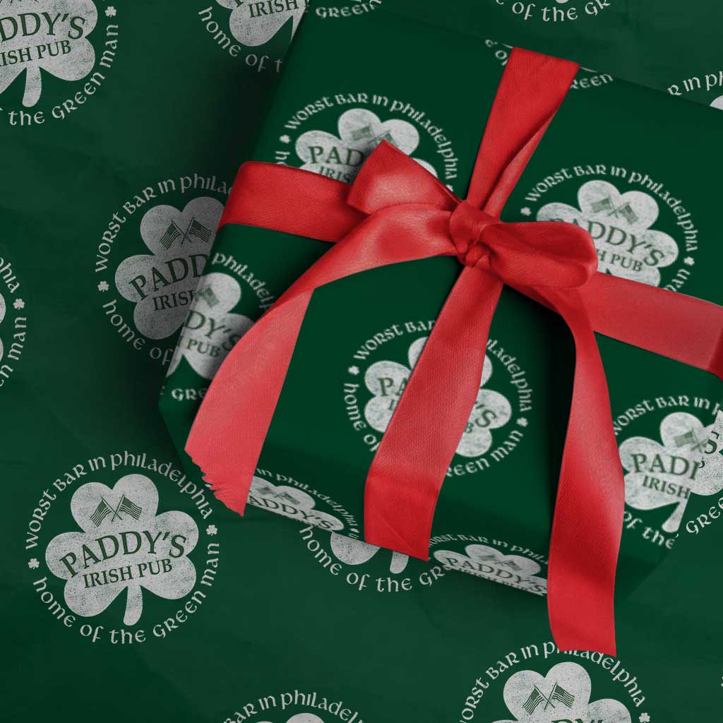 Funny Paddys Irish Pub Wrapping Paper Roll Worst Bar In Philadelphia St Patricks Day Beer Drinking TS11 Green Print Your Wear