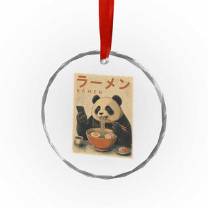 Funny Panda Eating Ramen Scrolling Phone Crystal Glass Ornament Japanese Art Aesthetic TS12 Print Your Wear