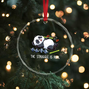 Funny Panda Workout Gift Crystal Glass Ornament The Struggle Is Real TS12 Print Your Wear