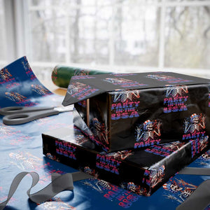 Funny Party In The USA Skeleton Rock Hand Wrapping Paper Roll 4th Of July Rocker Gift TS12 Black Print Your Wear