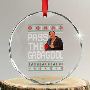 Funny Pass The Gabagool Christmas Crystal Glass Ornament Italian Food Xmas Mafia Movie TS11 Transparent Glass 3'' Circle Print Your Wear