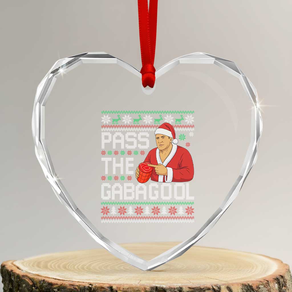 Funny Pass The Gabagool Christmas Heart Crystal Glass Ornament Italian Food Xmas Mafia Gangster Movie TS11 Transparent Glass 3'' Heart Print Your Wear