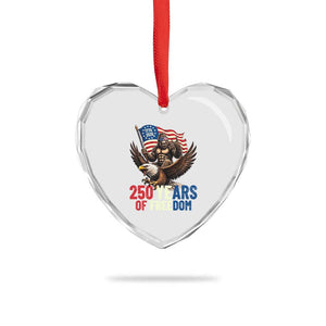 Funny Patriotic Bigfoot Heart Crystal Glass Ornament 250 Years Of American Freedom TS12 Print Your Wear