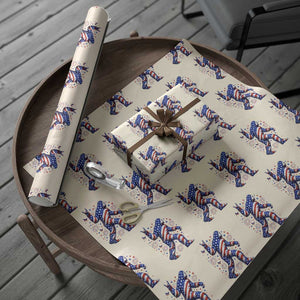 Funny Patriotic Bigfoot Wrapping Paper Roll 4th Of July Freedom