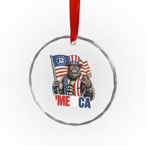Funny Patriotic Bigfoot Merica Rock Crystal Glass Ornament USA 250th Anniversary TS12 Print Your Wear