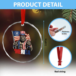 Funny Patriotic Bigfoot Merica Rock Crystal Glass Ornament USA 250th Anniversary TS12 Print Your Wear