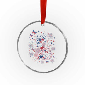 Funny Patriotic Cat Lover Crystal Glass Ornament 4th Of July Freedom