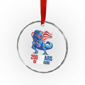 Funny Patriotic Dinosaur Crystal Glass Ornament 250 Years Of Freedom TS12 Print Your Wear