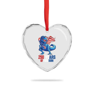 Funny Patriotic Dinosaur Heart Crystal Glass Ornament 250 Years Of Freedom TS12 Print Your Wear