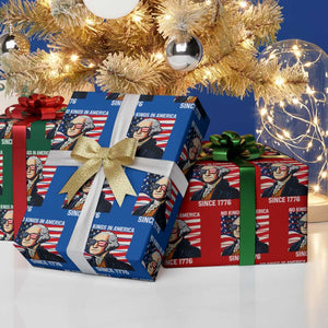 Funny Patriotic Founding Father Wrapping Paper Roll No Kings in America Since 1776 4th of July TS02 Print Your Wear
