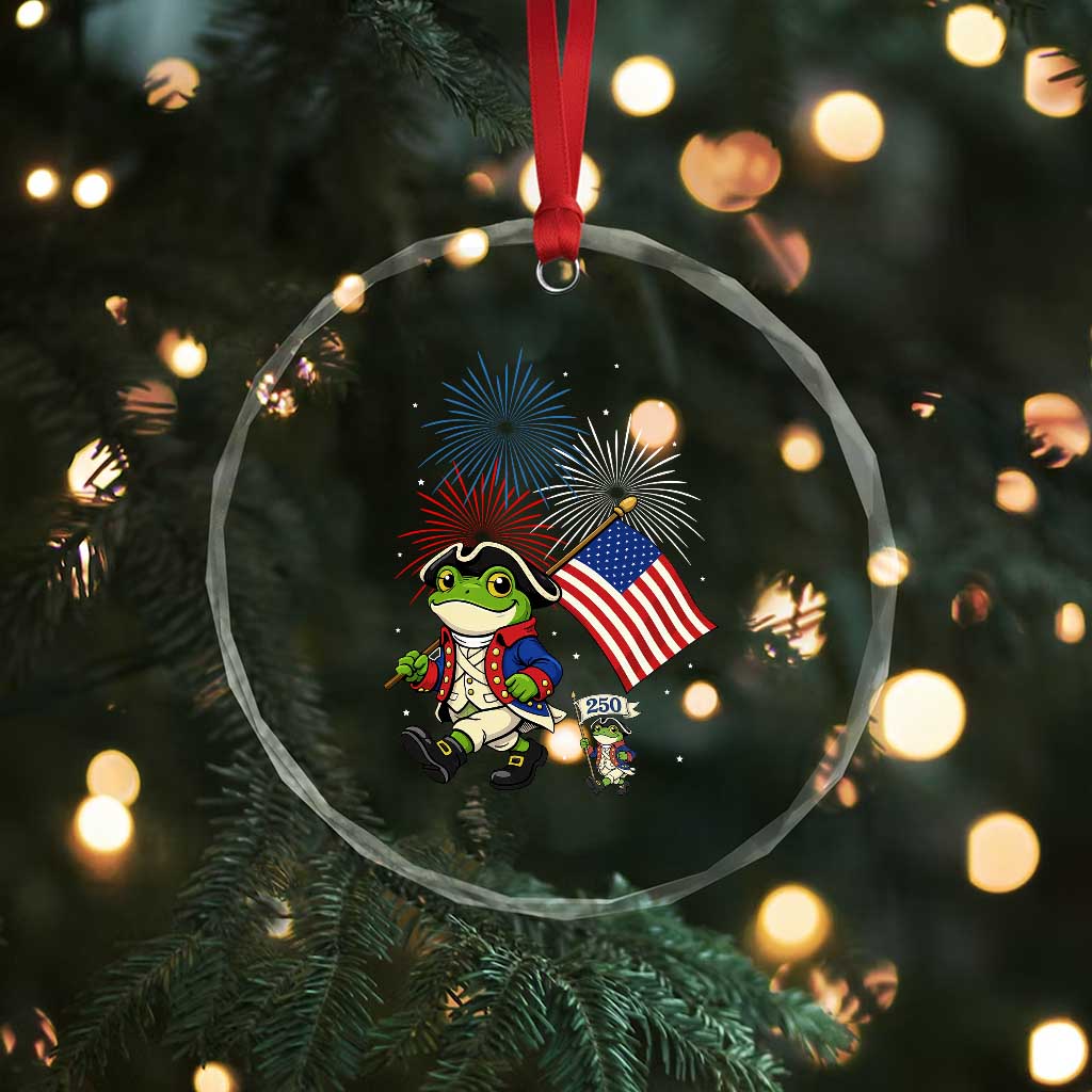 Funny Patriotic Frog Crystal Glass Ornament Celebrating 250 Years Of Freedom TS12 Print Your Wear