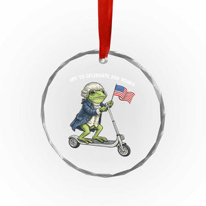 Funny Patriotic Frog Crystal Glass Ornament Off To Celebrate 250 Years Of Freedom TS12 Print Your Wear