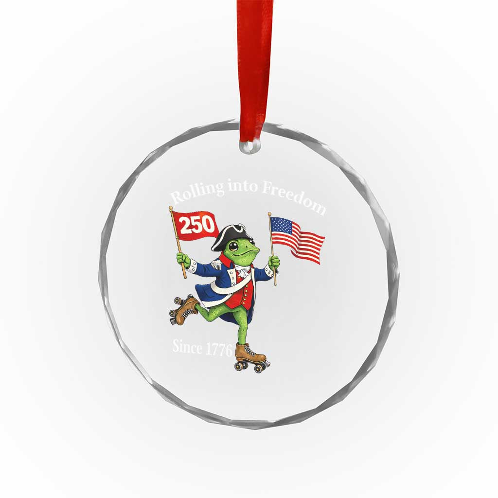 Funny Patriotic Frog Crystal Glass Ornament Rolling Into 250 Years Of Liberty TS12 Print Your Wear