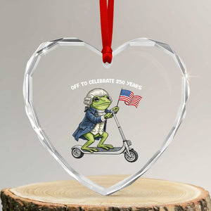 Funny Patriotic Frog Heart Crystal Glass Ornament Off To Celebrate 250 Years Of Freedom TS12 Transparent Glass 3'' Heart Print Your Wear