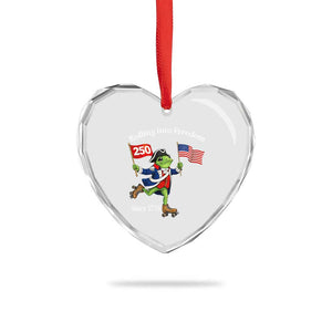 Funny Patriotic Frog Heart Crystal Glass Ornament Rolling Into 250 Years Of Liberty TS12 Print Your Wear