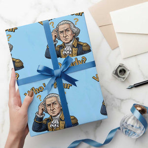 Funny Patriotic George Washington Wrapping Paper Roll Who Is Your Daddy TS12 Light Blue Print Your Wear