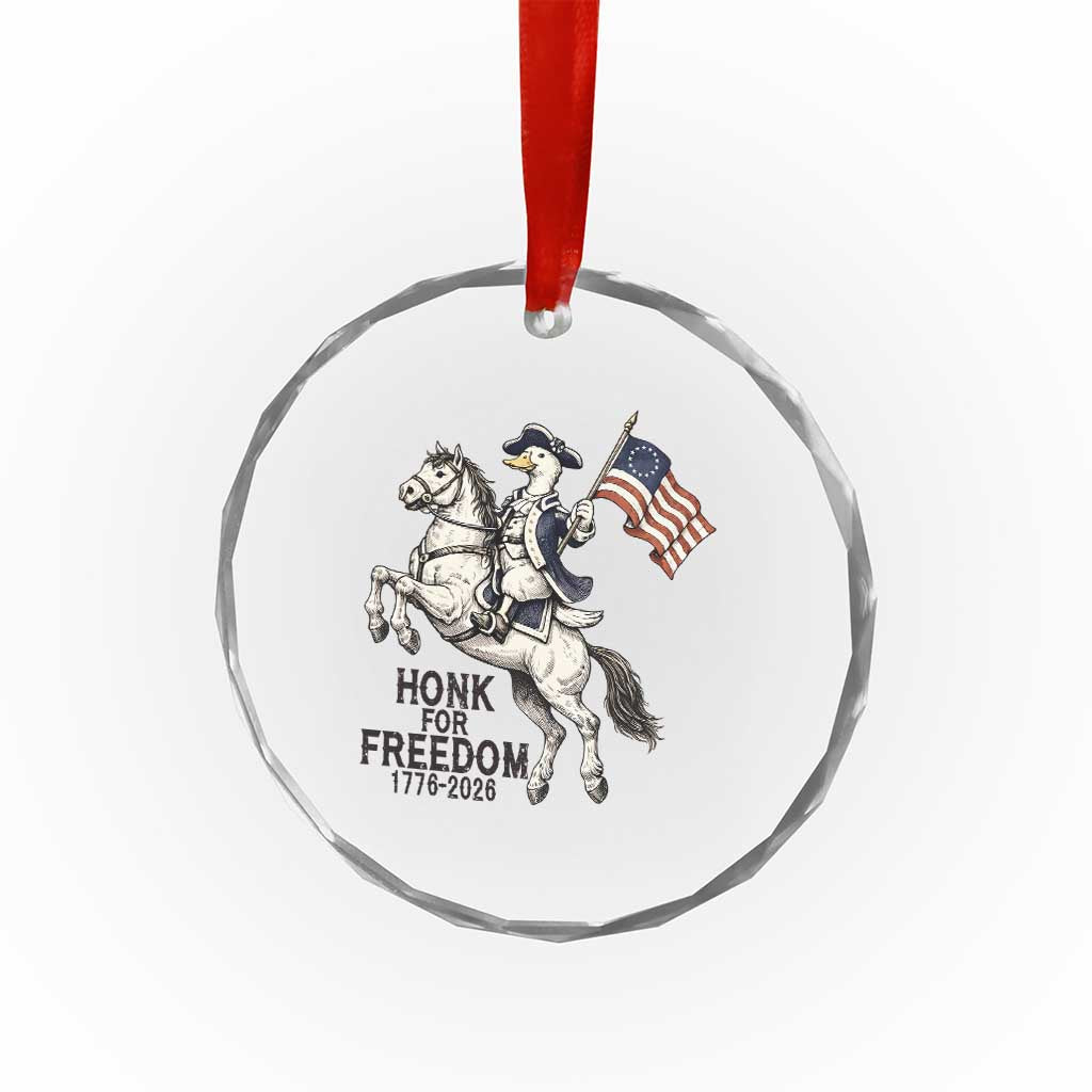 Funny Patriotic Goose Cowboy Crystal Glass Ornament Honk For Freedom TS12 Print Your Wear
