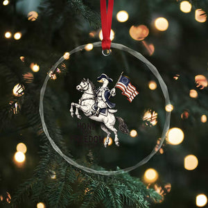 Funny Patriotic Goose Cowboy Crystal Glass Ornament Honk For Freedom TS12 Print Your Wear