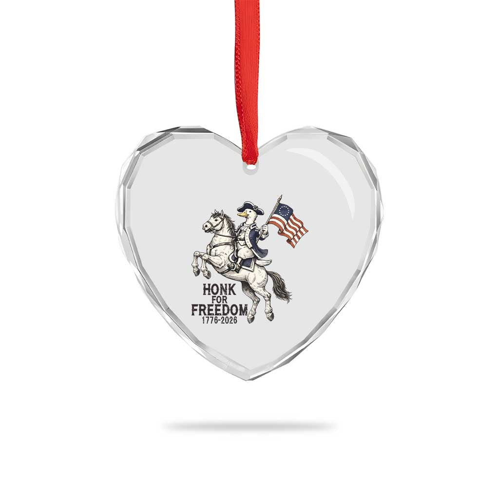Funny Patriotic Goose Cowboy Heart Crystal Glass Ornament Honk For Freedom TS12 Print Your Wear