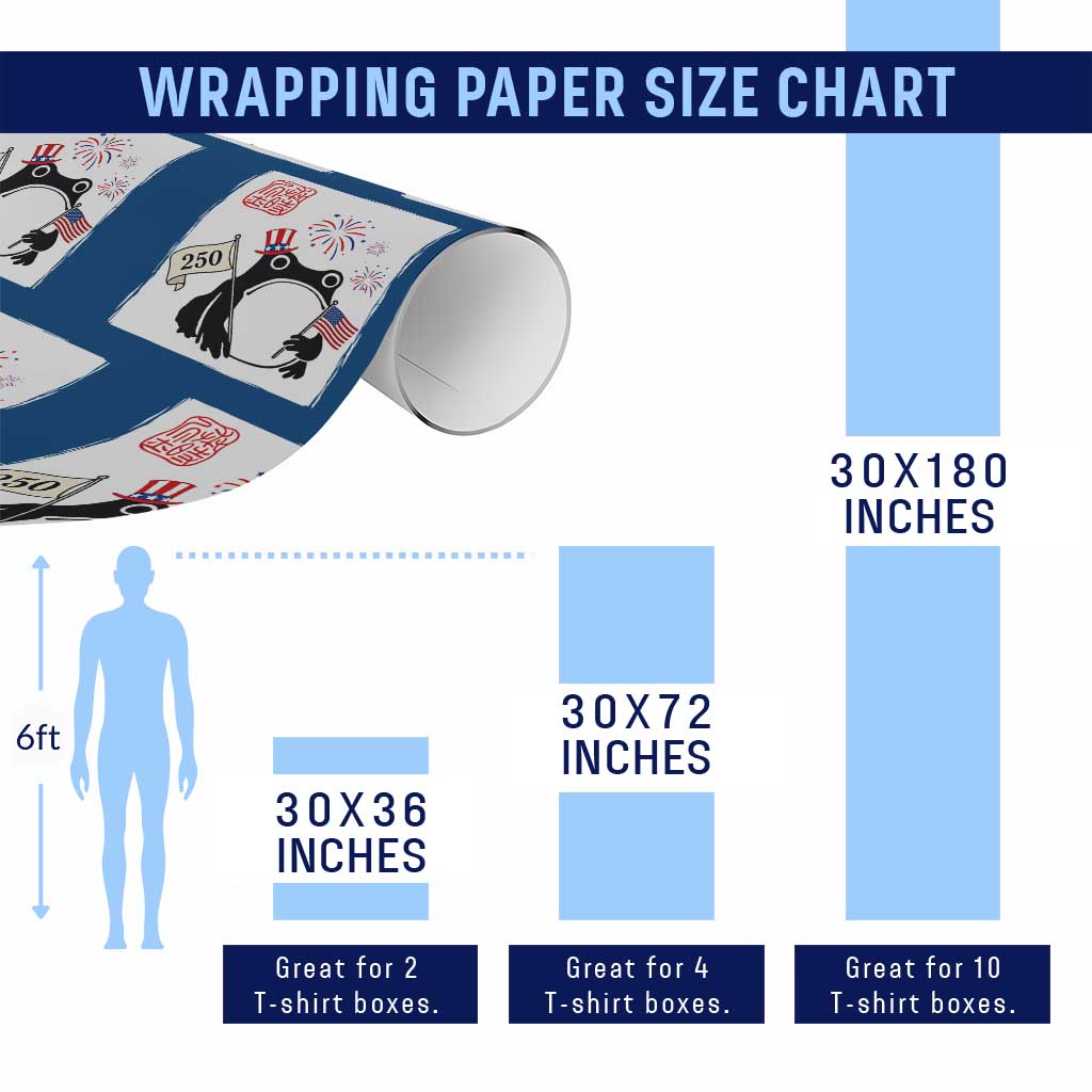 Funny Patriotic Grumpy Frog 250th Anniversary USA Wrapping Paper Roll TS12 Print Your Wear