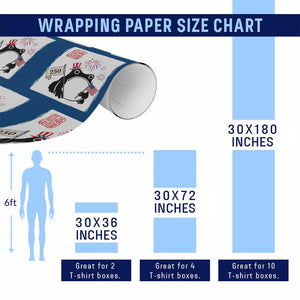 Funny Patriotic Grumpy Frog 250th Anniversary USA Wrapping Paper Roll TS12 Print Your Wear