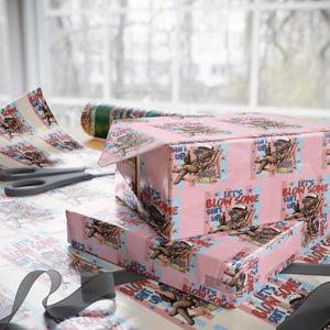 Funny Patriotic Highland Cow Wrapping Paper Roll 4th Of July Fireworks Celebration
