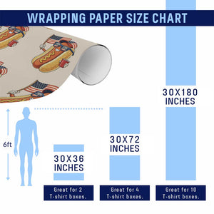 Funny Patriotic Hotdog Wrapping Paper Roll USA 250th Anniversary TS12 Print Your Wear