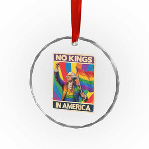 Funny Patriotic LGBT Graphic Crystal Glass Ornament No Kings In America TS12 Print Your Wear