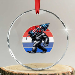 Funny Patriotic Mothman Crystal Glass Ornament West Virginia Cryptid Lover Gift TS12 Transparent Glass 3'' Circle Print Your Wear