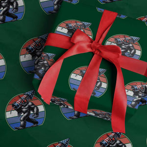 Funny Patriotic Mothman Wrapping Paper Roll West Virginia Cryptid Lover Gift TS12 Green Print Your Wear