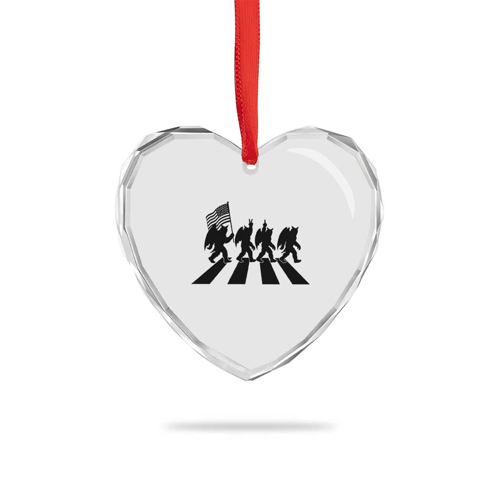 Funny Patriotic Mothman Heart Crystal Glass Ornament Cryptid Lover Gift TS12 Print Your Wear