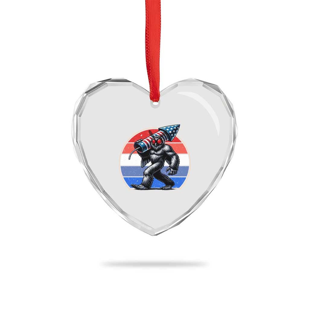 Funny Patriotic Mothman Heart Crystal Glass Ornament West Virginia Cryptid Lover Gift TS12 Print Your Wear
