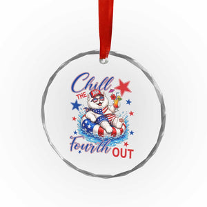 Funny Patriotic Persian Cat Crystal Glass Ornament Chill The Fourth Out TS12 Print Your Wear