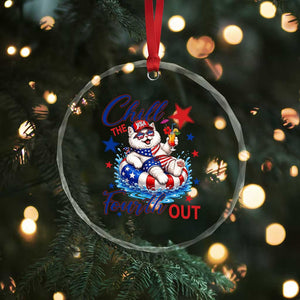 Funny Patriotic Persian Cat Crystal Glass Ornament Chill The Fourth Out TS12 Print Your Wear