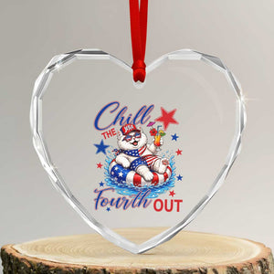 Funny Patriotic Persian Cat Heart Crystal Glass Ornament Chill The Fourth Out TS12 Transparent Glass 3'' Heart Print Your Wear