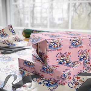 Funny Patriotic Persian Cat Wrapping Paper Roll Chill The Fourth Out TS12 Light Pink Print Your Wear