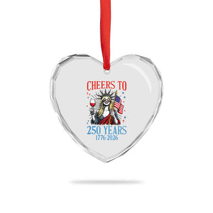 Funny Patriotic Statue Of Liberty Heart Crystal Glass Ornament Cheers To 250 Years TS12 Print Your Wear