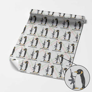 Funny Penguin Lover Gift Wrapping Paper Roll Flight Was Never An Option