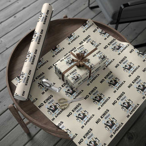 Funny Penguin Protest Wrapping Paper Roll No Kings In America TS12 Beige Print Your Wear