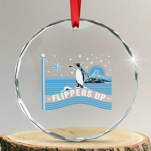 Funny Penguin Resist Crystal Glass Ornament Heard Island Flippers Up I Stand With Penguins - Print Your Wear