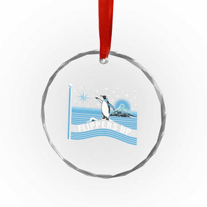 Funny Penguin Resist Crystal Glass Ornament Heard Island Flippers Up I Stand With Penguins - Print Your Wear