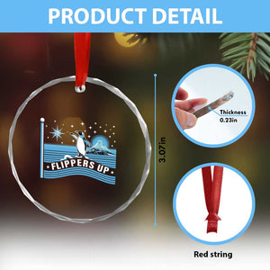 Funny Penguin Resist Crystal Glass Ornament Heard Island Flippers Up I Stand With Penguins TS02 Print Your Wear