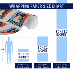 Funny Penguin Resist Graphic Wrapping Paper Roll Resist Protest Against Tariffs TS02 Print Your Wear