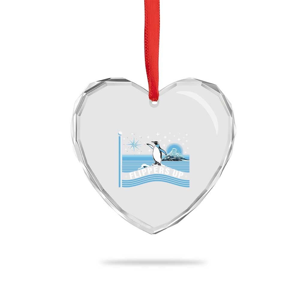 Funny Penguin Resist Heart Crystal Glass Ornament Heard Island Flippers Up I Stand With Penguins TS02 Print Your Wear