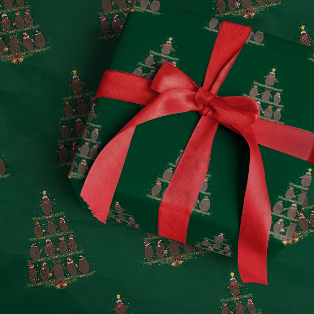 Funny Pesto Christmas Penguin Christmas Tree Wrapping Paper Roll TS11 Green Print Your Wear