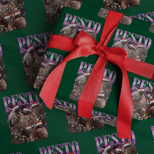 Funny Pesto The Penguin Christmas Wrapping Paper Roll TS11 Green Print Your Wear