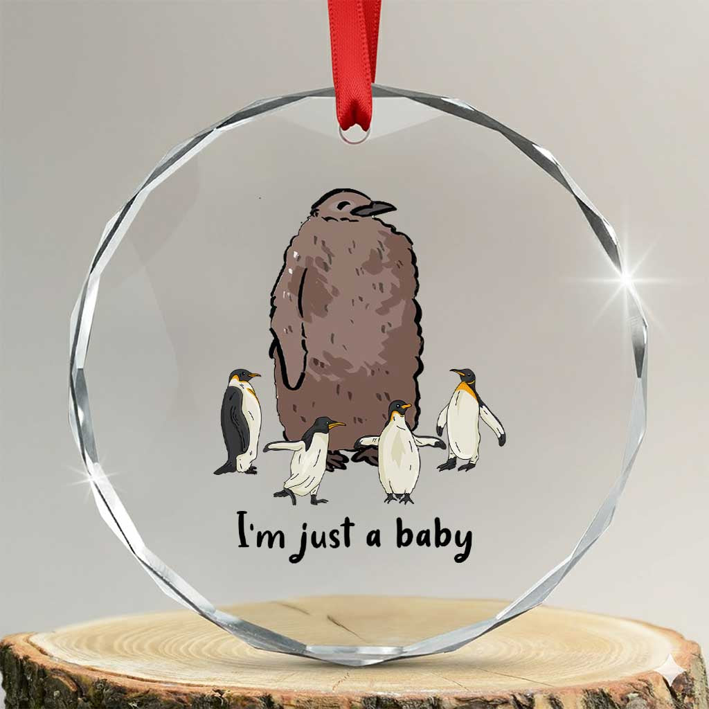 Funny Pesto The Penguin Crystal Glass Ornament I'm Just A Baby Meme TS11 Transparent Glass 3'' Circle Print Your Wear