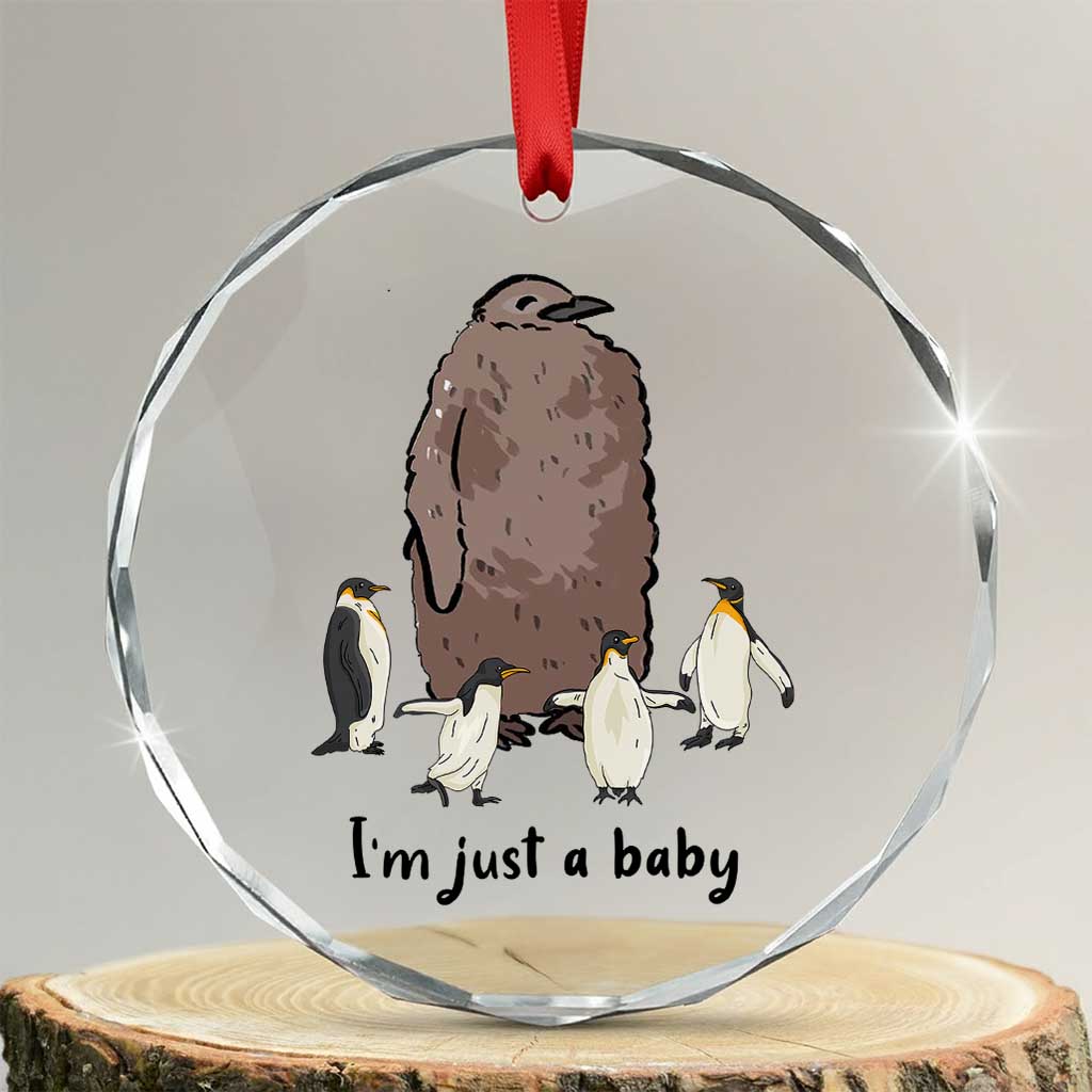 Funny Pesto The Penguin Crystal Glass Ornament I'm Just A Baby Meme TS11 Transparent Glass 3'' Circle Print Your Wear